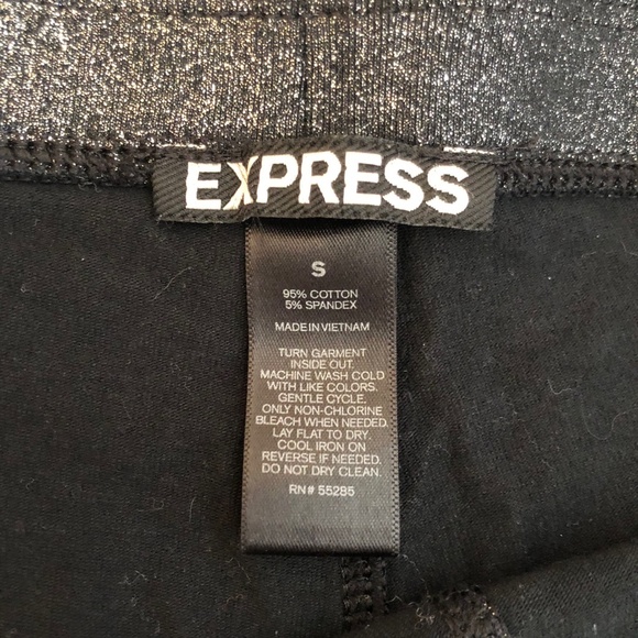 Express | Black Glitter Leggings - Picture 2 of 2